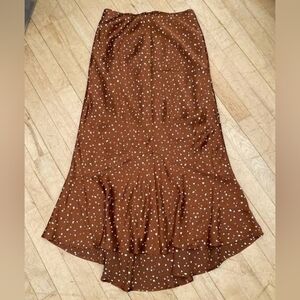 Abercrombie midi copper brown satin skirt size M